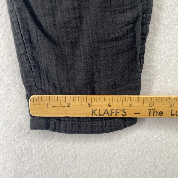 EILEEN FISHER Pants PP Organic Cotton Crinkle Gauze Tapered Ankle Pull On Black - Picture 13 of 14